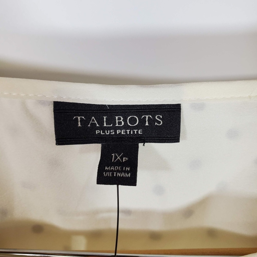 NWT Polka Dot Blouse Plus Size 1XP Sheer Pleated Slv Fairy Twee Soft Girl Talbot - Picture 3 of 10